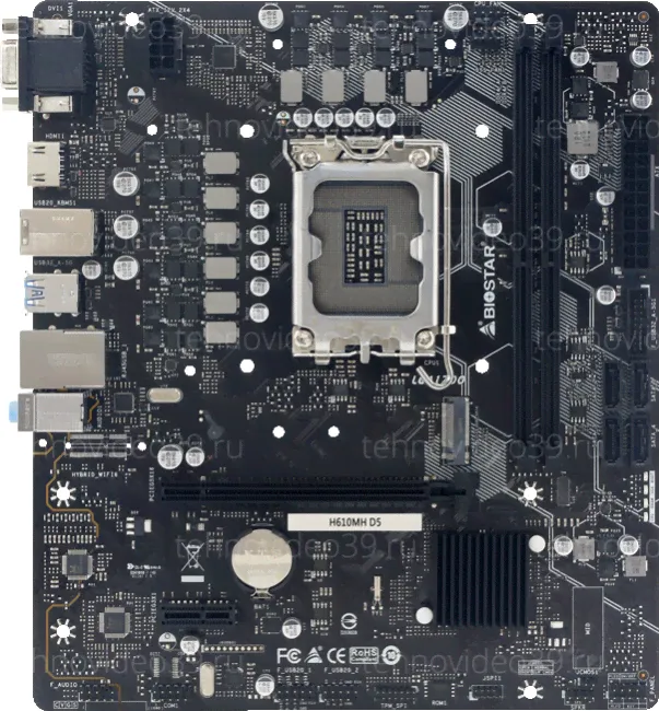 Материнская плата Biostar LGA1700 (Gen.13, 12) (H610MH D5) Intel B610 (for CPU: Intel 13/12-th Ge