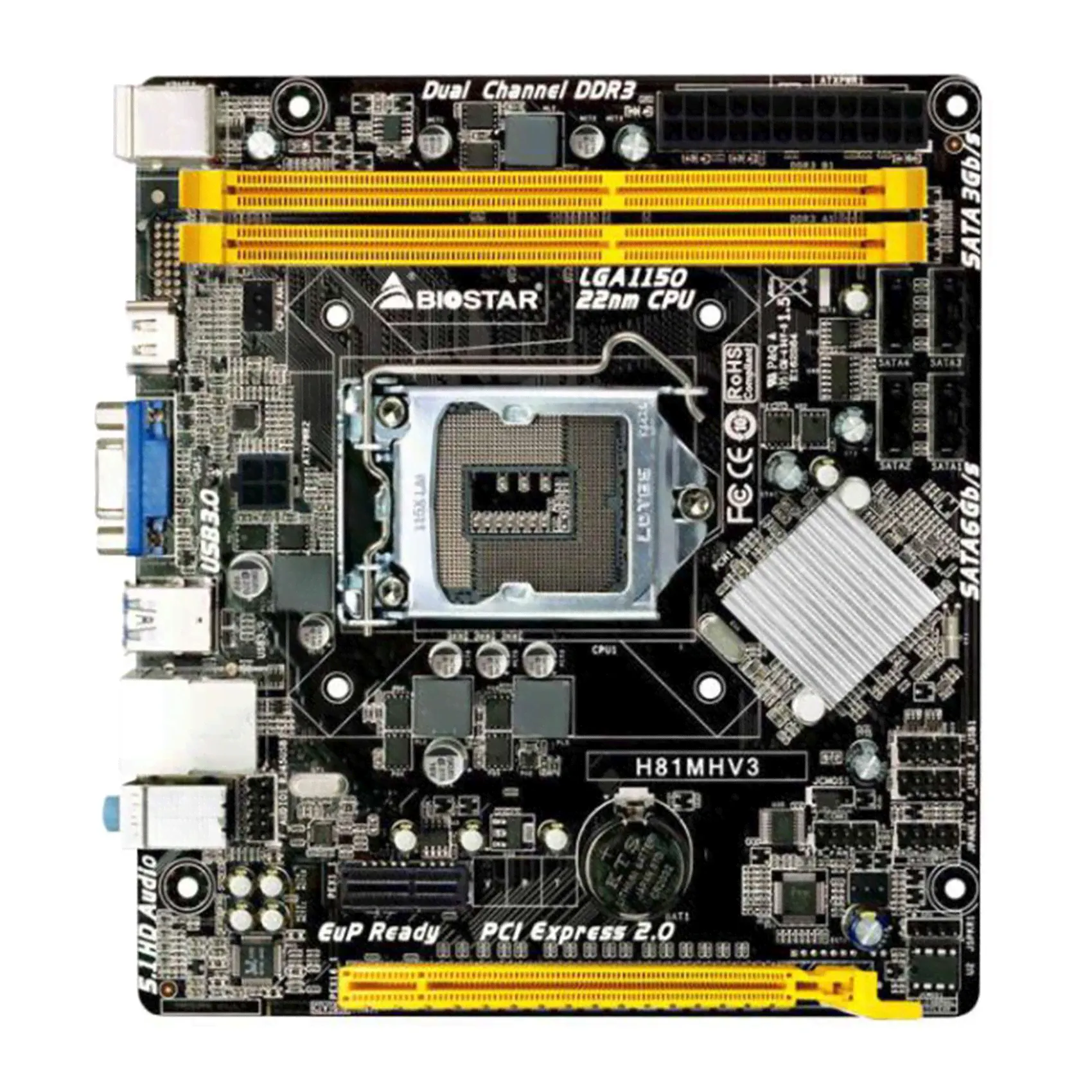 Материнская плата BIOSTAR H81MHV3 версии 7.3 SOCKET 1150 DDR3 M-ATX-0