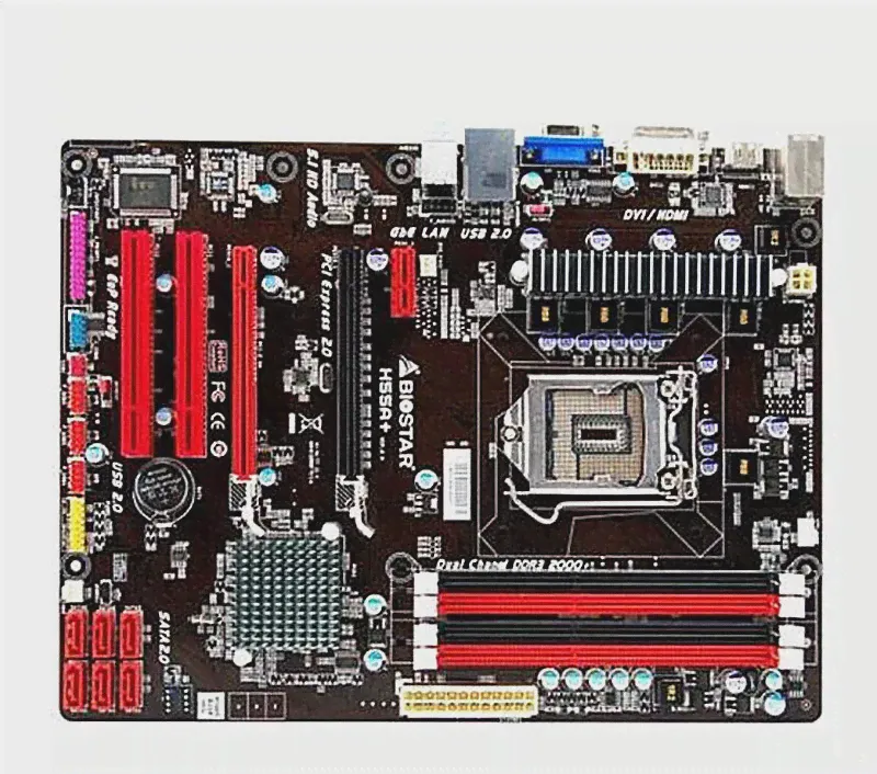 🛍 Материнская плата для Biostar H55A + LGA 1156 DDR3, интегрированная поддержка I3 I5 I7 16 Гб h55, материнская плата для настольного ПК, оригинал